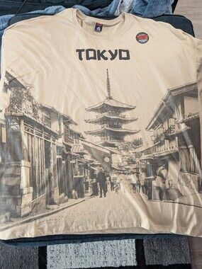 NWT! Rebellious Culture Beige Tokyo Graphic Shirt Size 5X